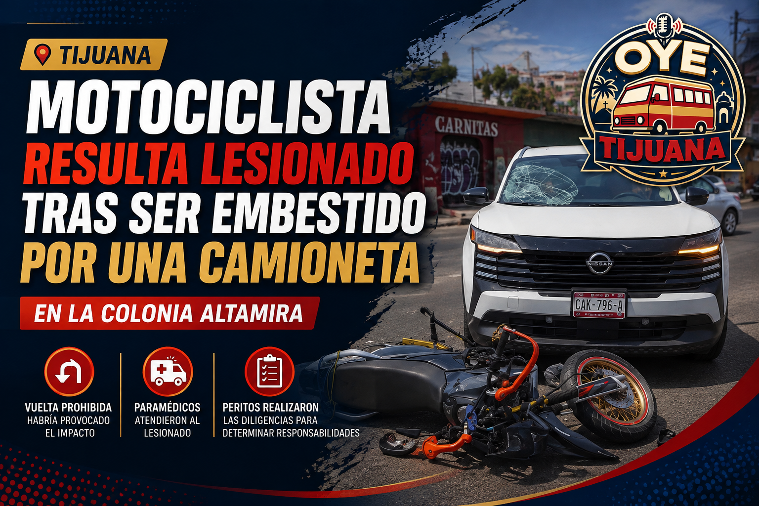 Choque deja motociclista herido en Altamira