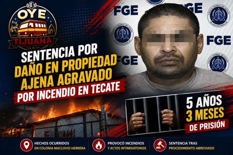 Condenan a 5 años de prisión a hombre por incendiar una vivienda en Tecate