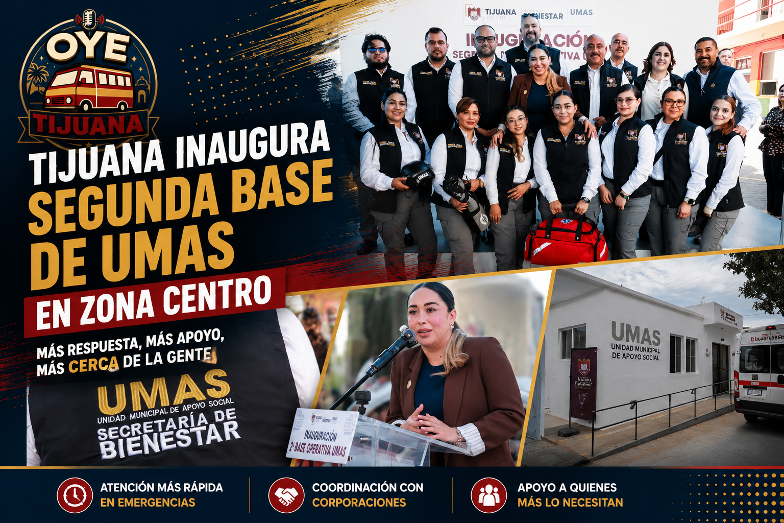 Abren nueva base de UMAS para atender emergencias en Tijuana