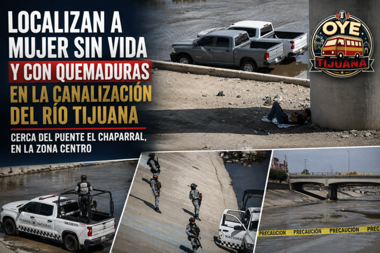 mujer sin vida en canalización del Río Tijuana