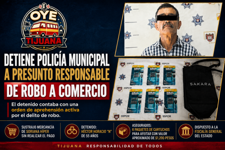 detenido por robo a comercio en Tijuana