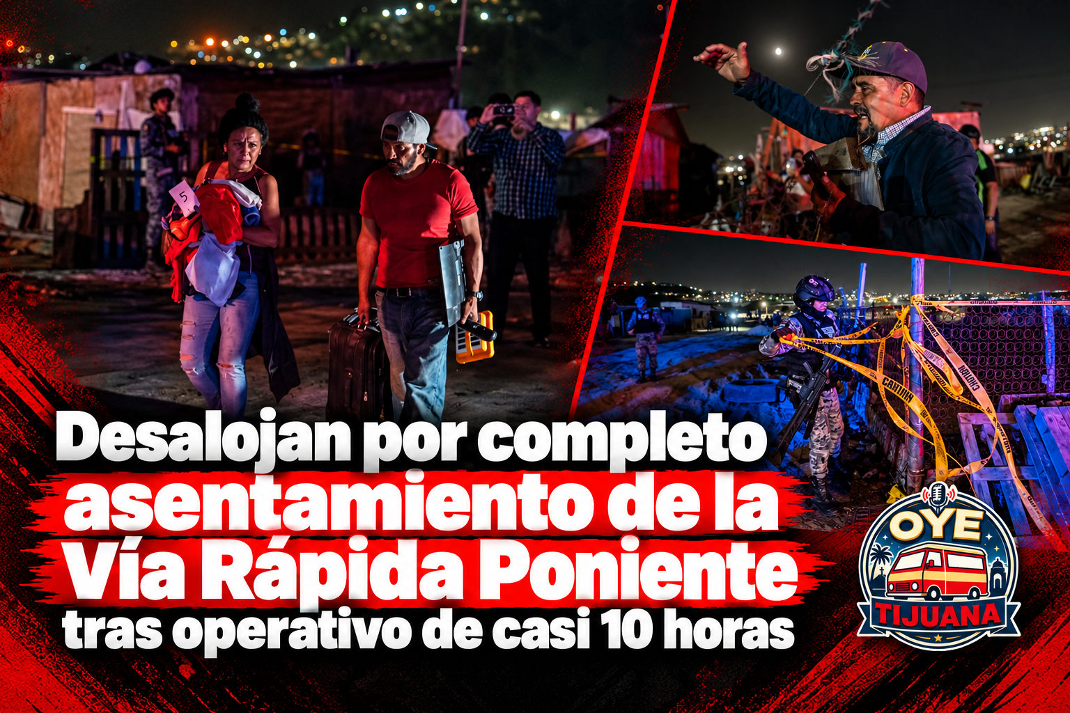 Desalojo nocturno en Vía Rápida