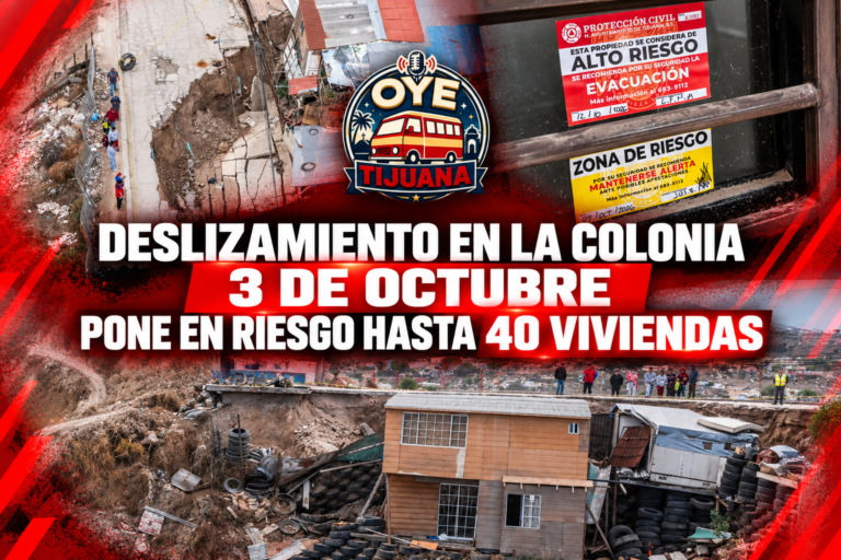 Deslizamiento amenaza viviendas en Tijuana
